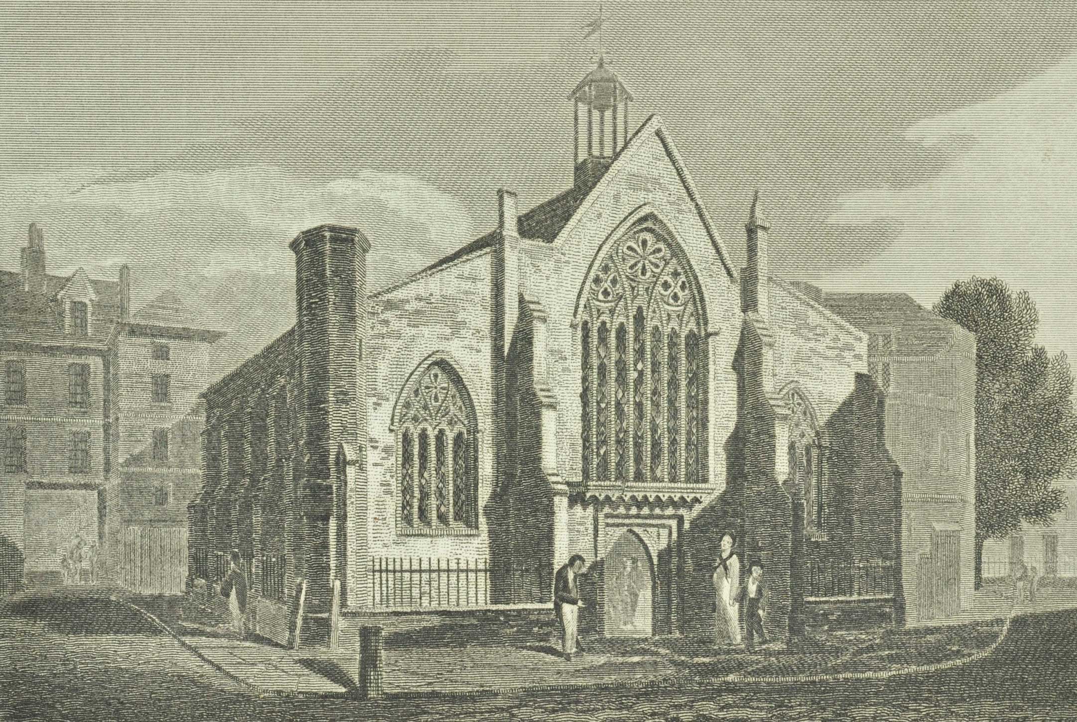 1813 engraving of the Dutch Church, Austin Friars
