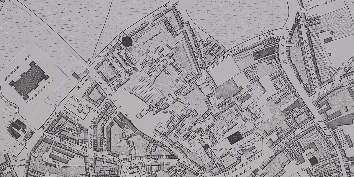 The Horwood map of 1799 showing the area near LMA.